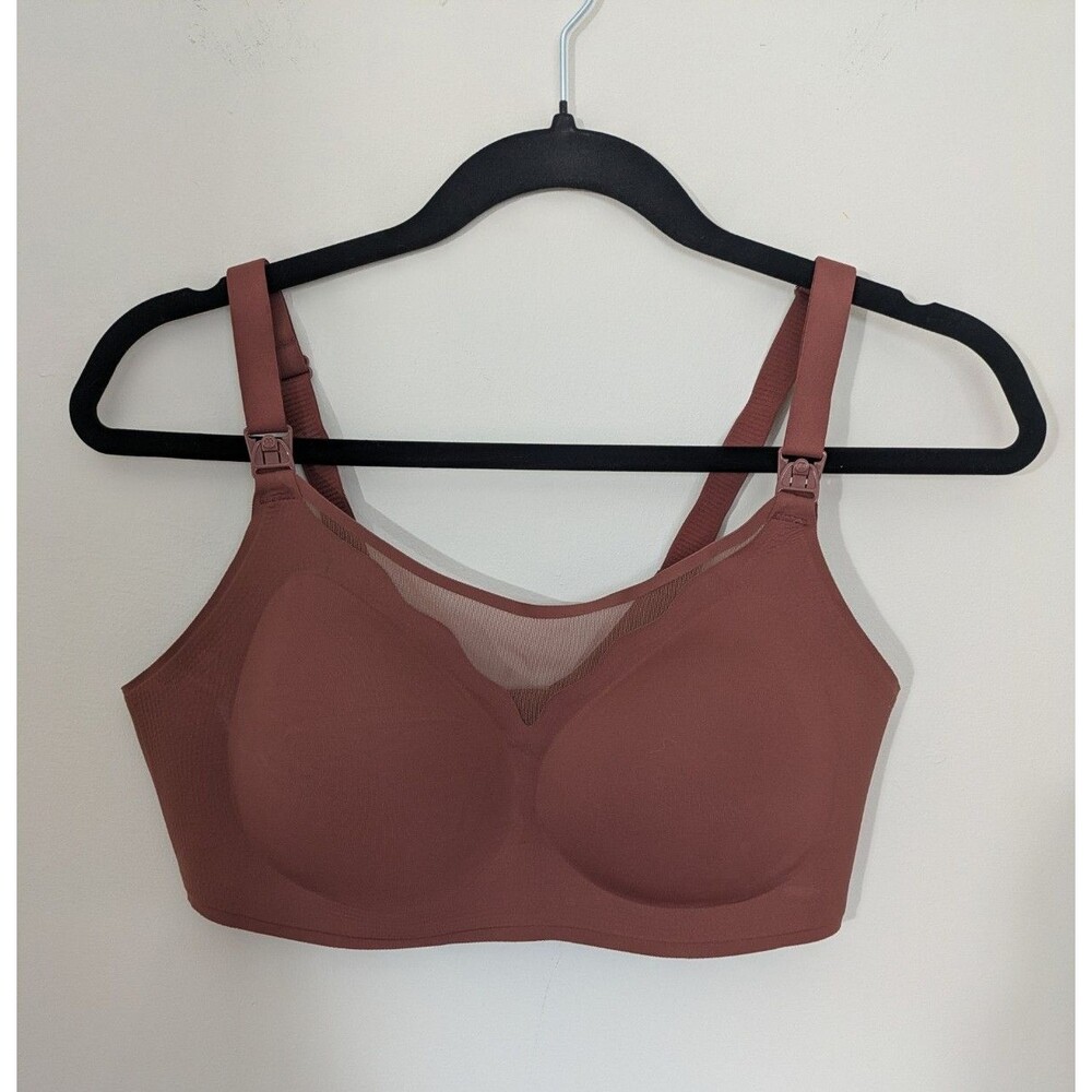 Momcozy Nursing Bra SZ Medium Clay/Rust Adjustable Straps Soft Cups Comfortable